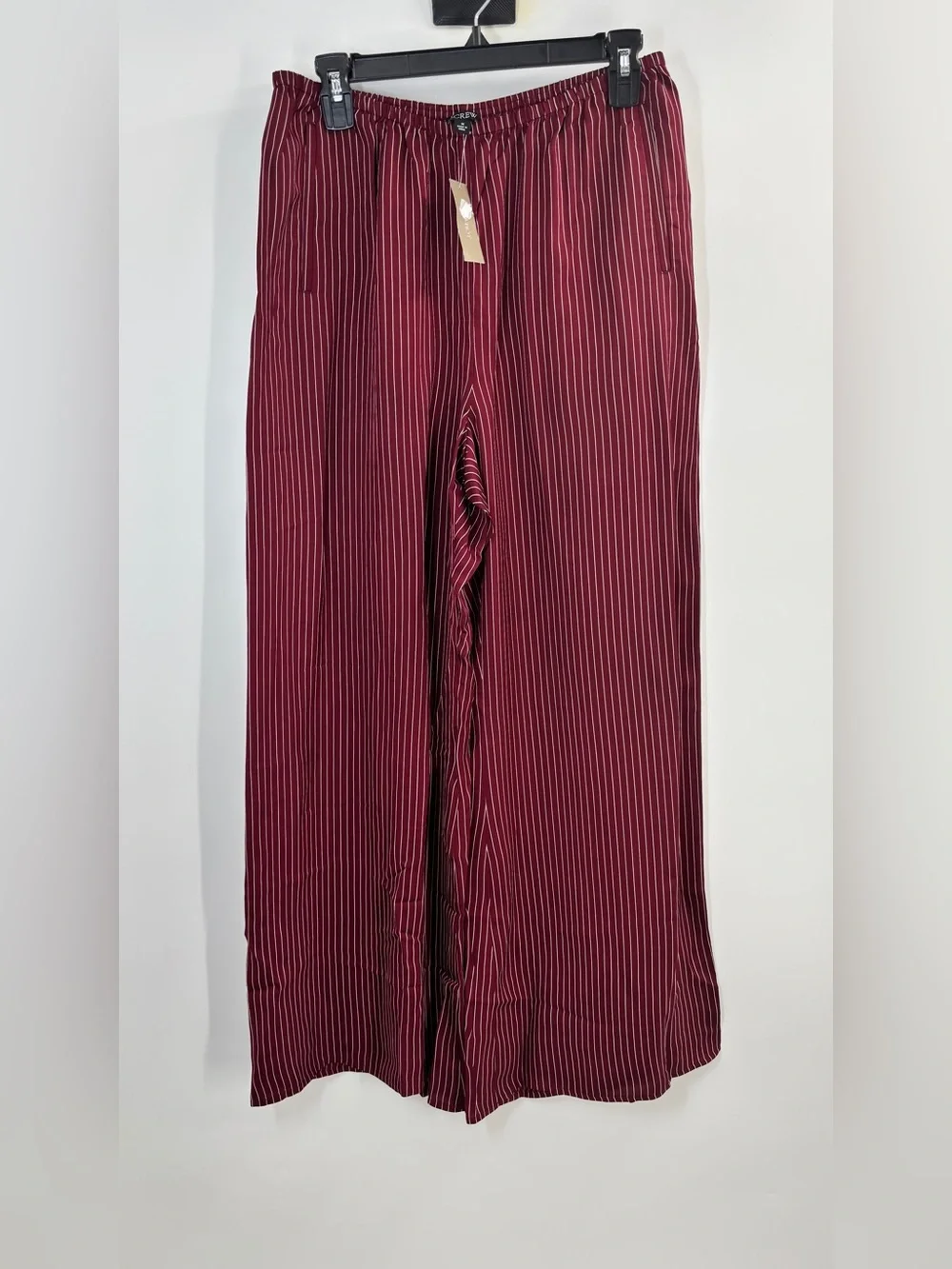 J.Crew Cosmo pant in stripe Inky Burgundy